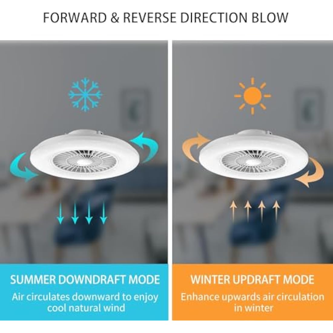 BKZO Smart LED Ceiling Light with Fan,RGB Ceiling Fan Lights, Stepless Dimming Light, 60CM Modern Fan Lighting,Ceiling Fan with RGB Light for Living Room, Dining Room, Bedroom