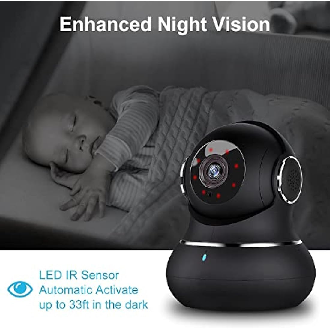 litokam Camera, 2K Indoor Camera with 360° Auto Tracking, Pet Camera with Motion Detection, IR Night Vision, 2-Way Audio, WiFi Camera for Nanny/Baby Monitor, Wireless Camera Work with Alexa, 2 Pack