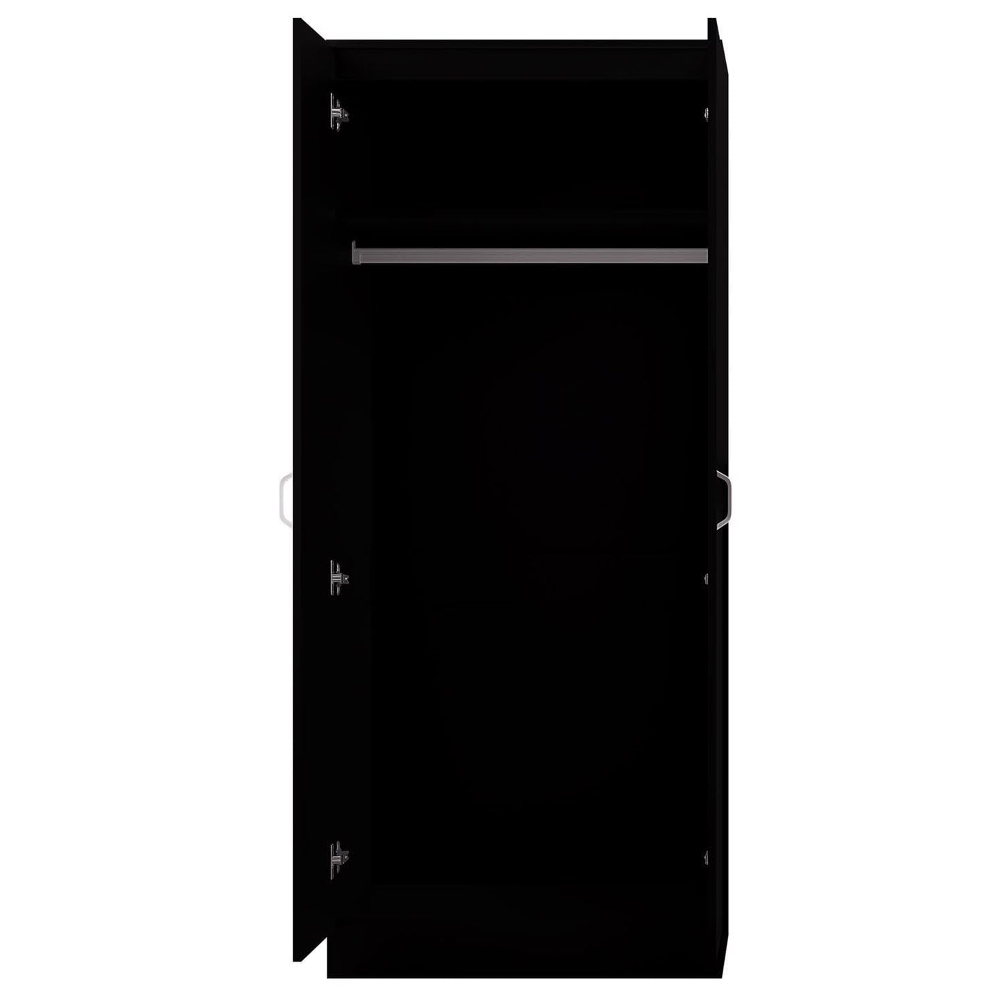 FWStyle Tunis Matt Black 2 Door Wardrobe Metal Handles, Rail & Soft Close Hinges