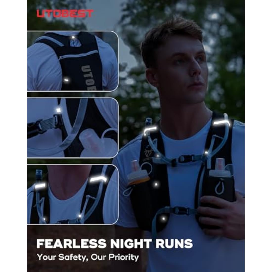 UTOBEST Running Backpacks Lightweight Hydration Pack Functional Running Vest 5L