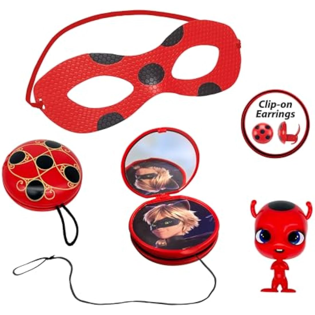 Miraculous: Tales Of Ladybug And Cat Noir Ladybug Role Play Set | Ladybug Kids Fancy Dress Set With Mask And Accessories | Miraculous Ladybug Superhero Costumes For Girls And Boys