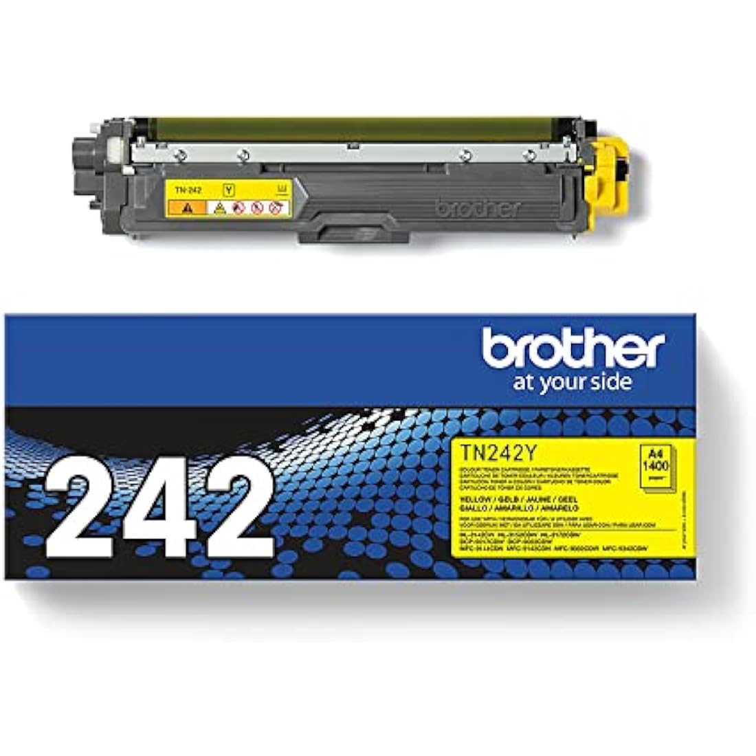 Brother TN-242Y Toner Cartridge, Yellow, Single Pack, Standard Yield, includes 1 x Toner Cartridge, Brother Genuine Supplies