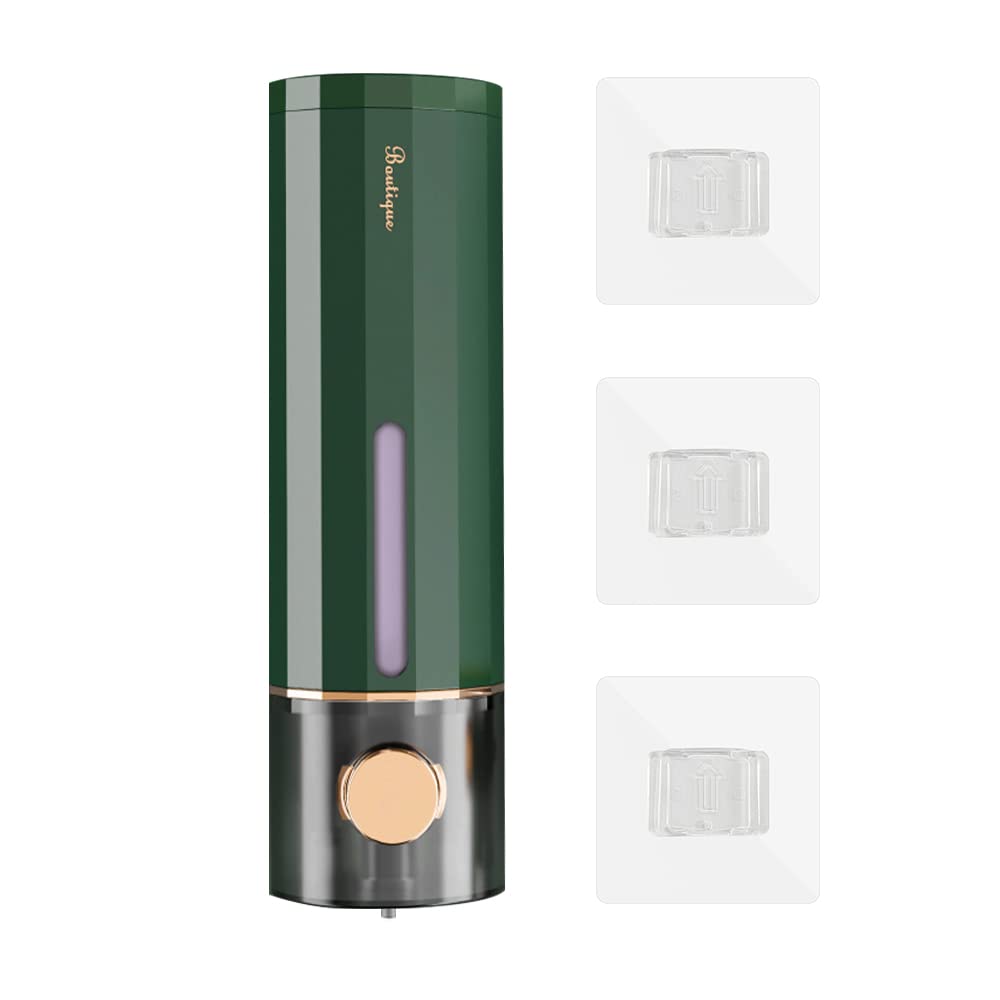 Modixun Liquid Soap Dispenser Wall Mount 450ml, Luxury Shower Hand Soap Dispenser, Self Adhesive Shampoo Dispenser with 3pcs Adhesives for Bathroom,