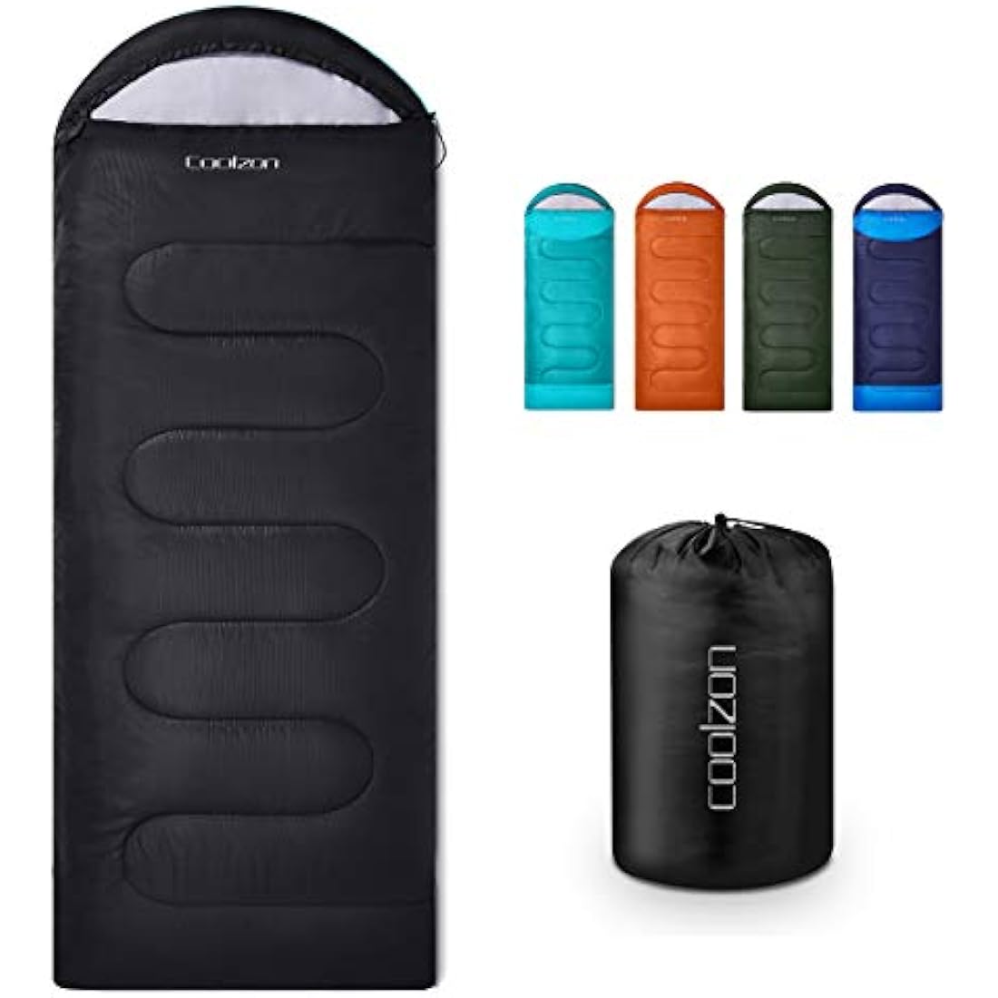 Coolzon Outdoor Sleeping Bag for Camping, for 3-4 Seasons, Adult Blanket, Small Packed Size, Ultralight Carry Bag, Soft, Thick and Warm, for Outdoor Camping, Travel, Hiking