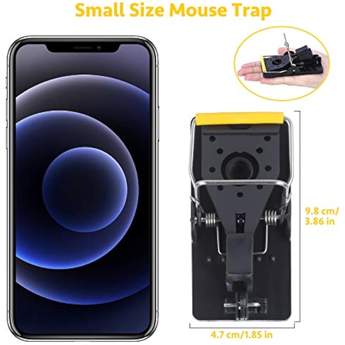 Trisiki Mouse Trap, 4 Pack Heavy Duty Reusable Snap Traps that Kill Instantly, High Sensitive Mice Catcher UK, Safe and Effective Rodent Trap for Indoors and Outdoors, Easy Set-up & Clean