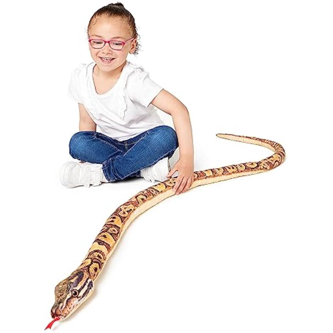 Zappi Co Kids Stuffed Soft Cuddly Plush Snake Toy-Part of Safari Animals Collection, Perfect for Kids (180 cm Length)(Burmese Python)