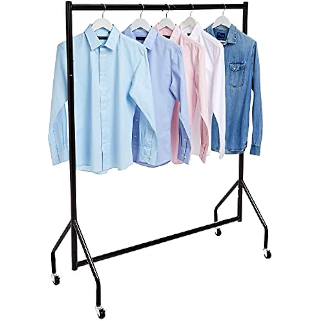 Amazon Basics Heavy Duty Clothes Rail Garment Rail, 1.21 x 1.52 m, Black