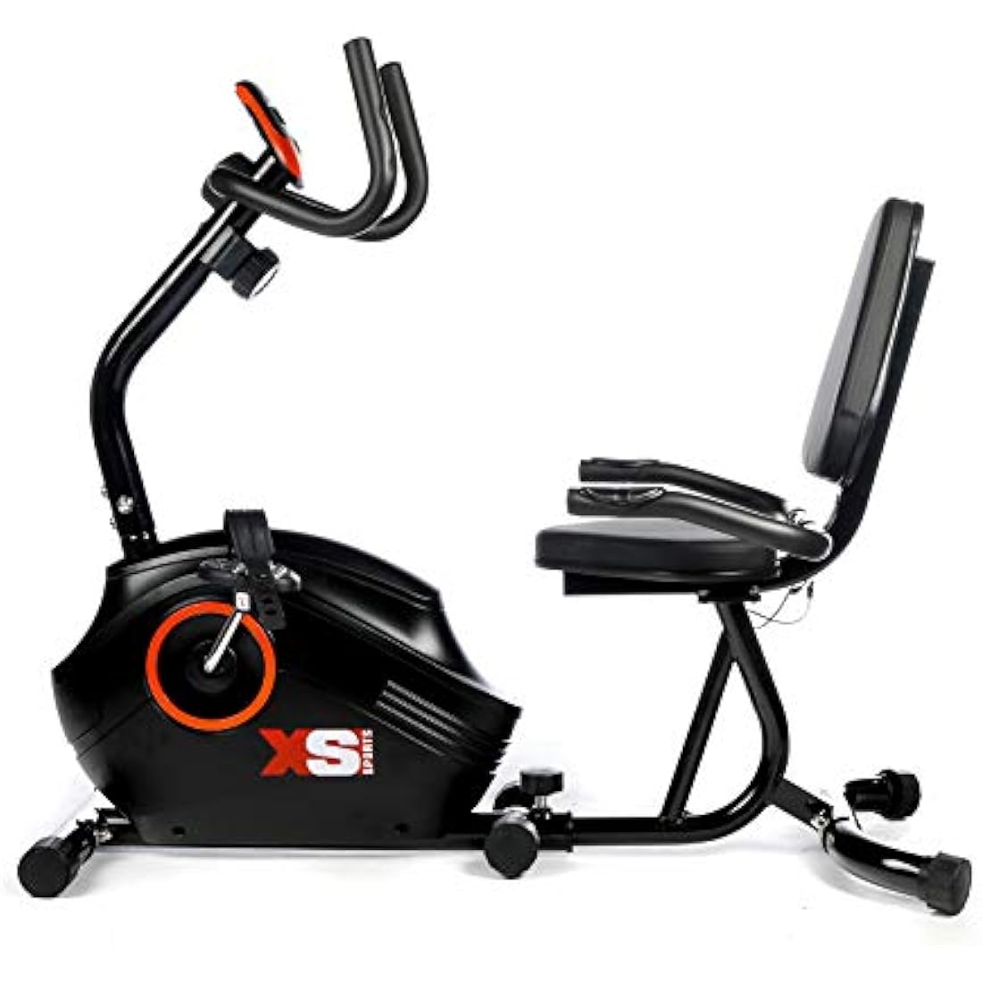 XS Sports B400R Recumbent Seated Recovery Rehab Exercise Bike, 8 Level Magnetic Resistance Bike with LCD Monitor, Handle Pulse Sensors, Adjustable Seat