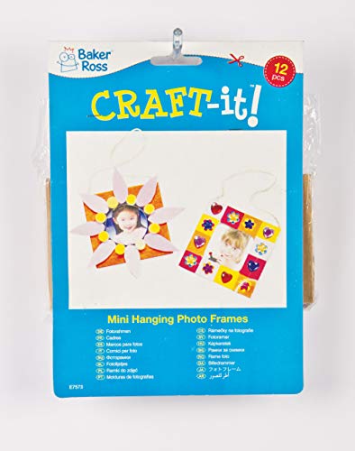 Baker Ross E7573 Design Your Own Hanging Photo Frames (Pack of 12) For Kids to Decorate and Display, Brown