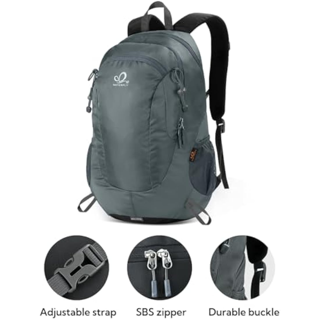 Waterfly 25L Hiking Backpack Daypack: Water Resistent Lightweight Rucksack with Rain Cover for Men Women Outdoor Camping Hiking Travel Daypack
