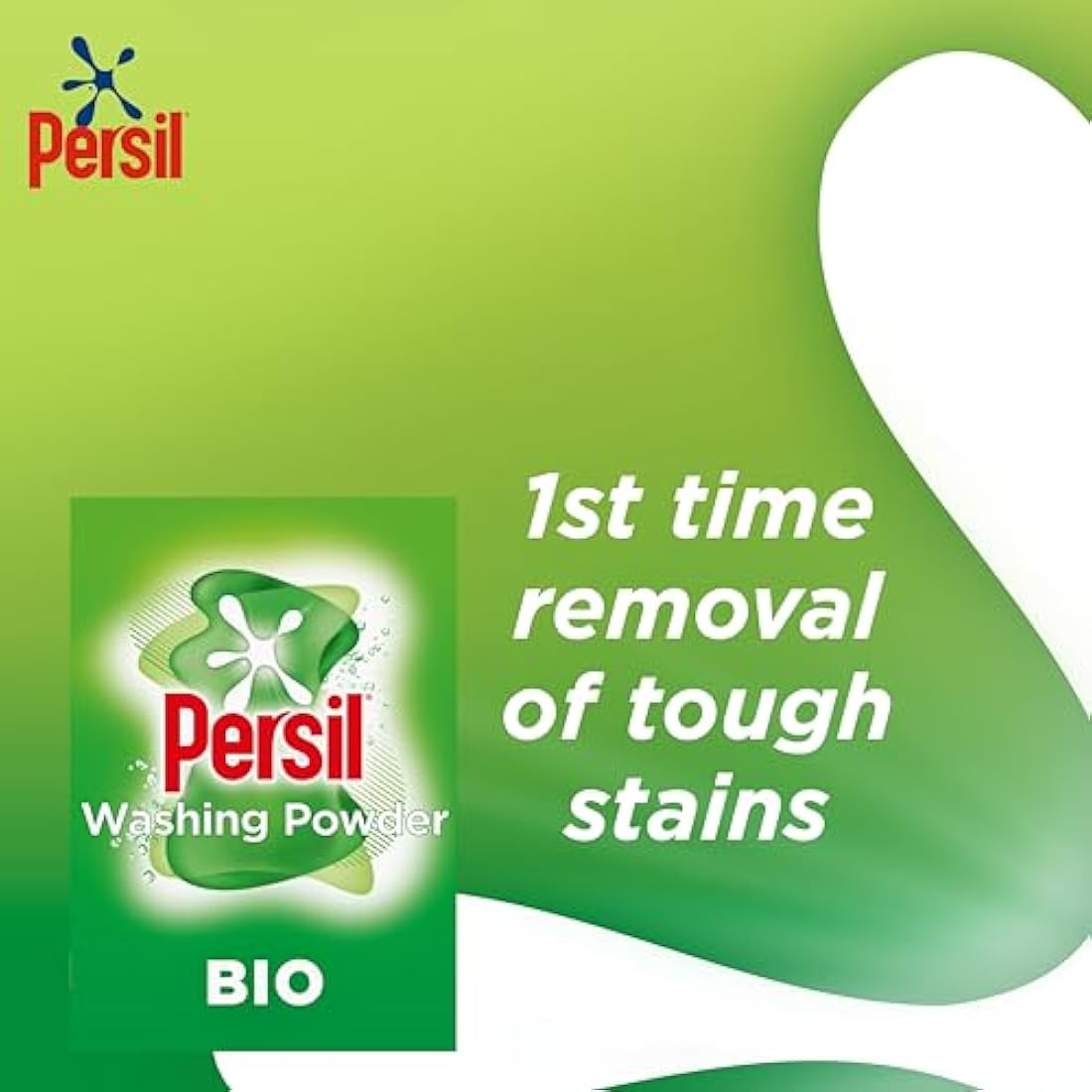 Persil Bio Washing Powder 100% recyclable pack for stain removal first time 4x 1.05 kg (84 washes)