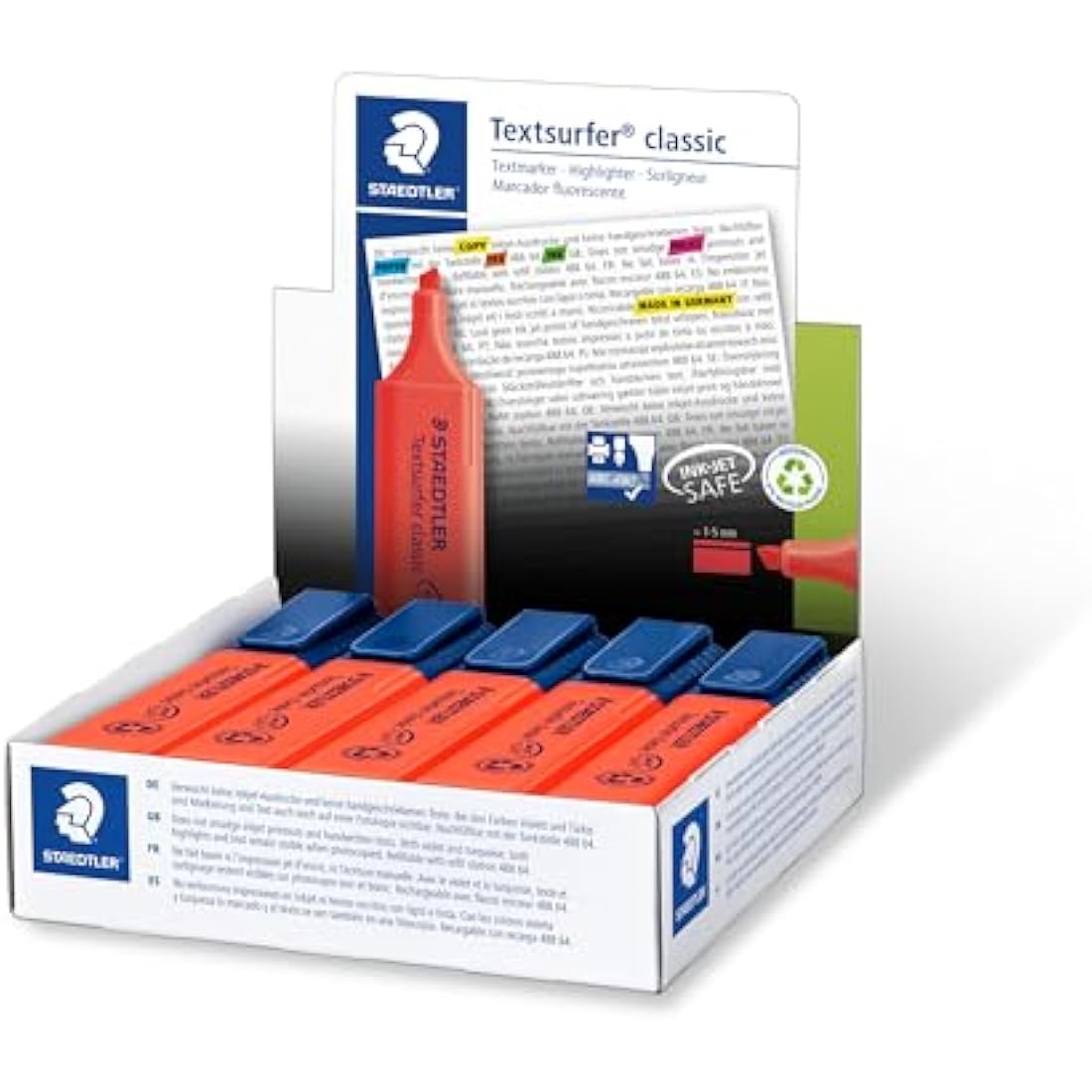 STAEDTLER 364-2 Textsurfer Classic Highlighter - Red (Box of 10)