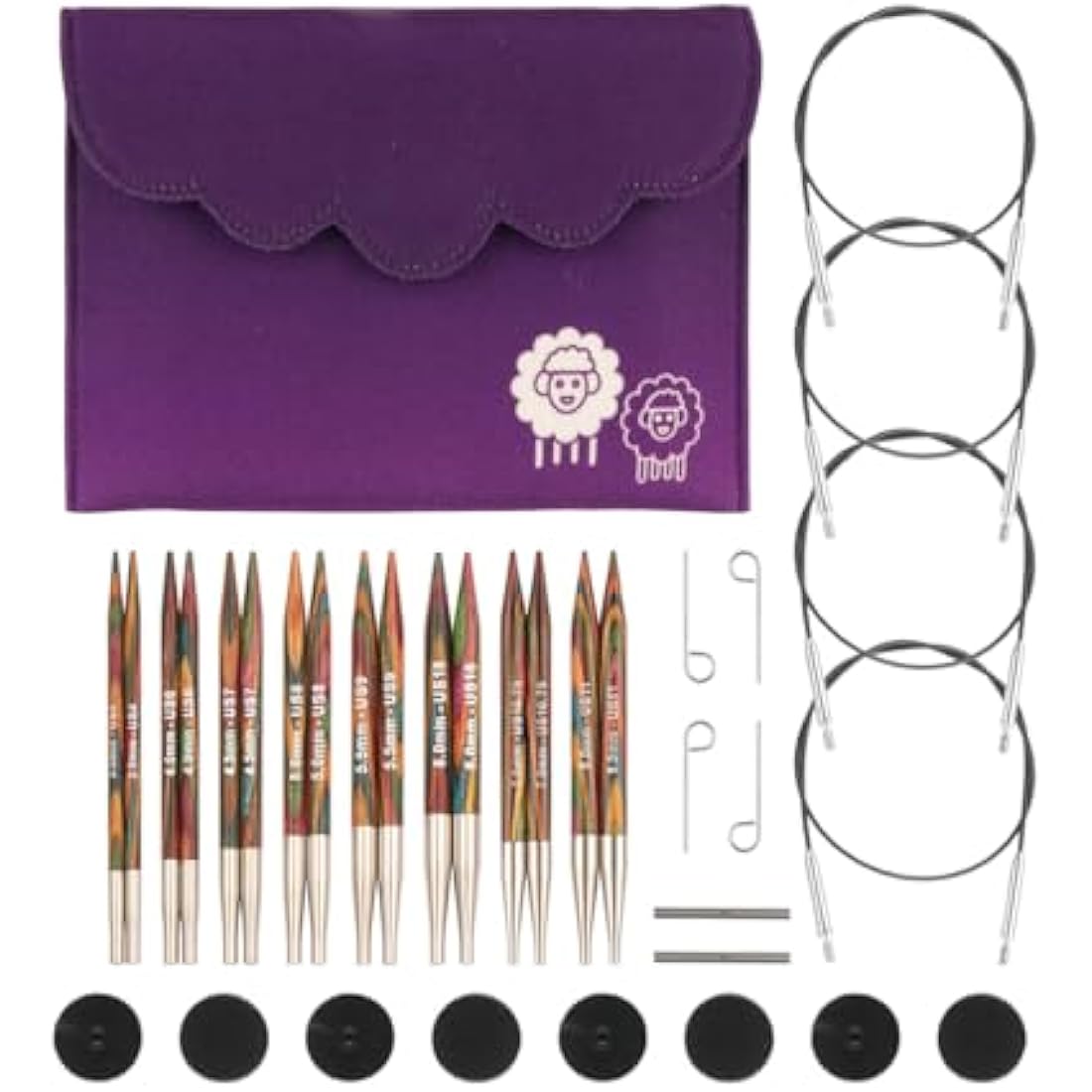 KnitPro Symfonie Deluxe Interchangeable Circular Needle Set 5" (13cm) | 8 Sizes (3.5mm to 8mm)