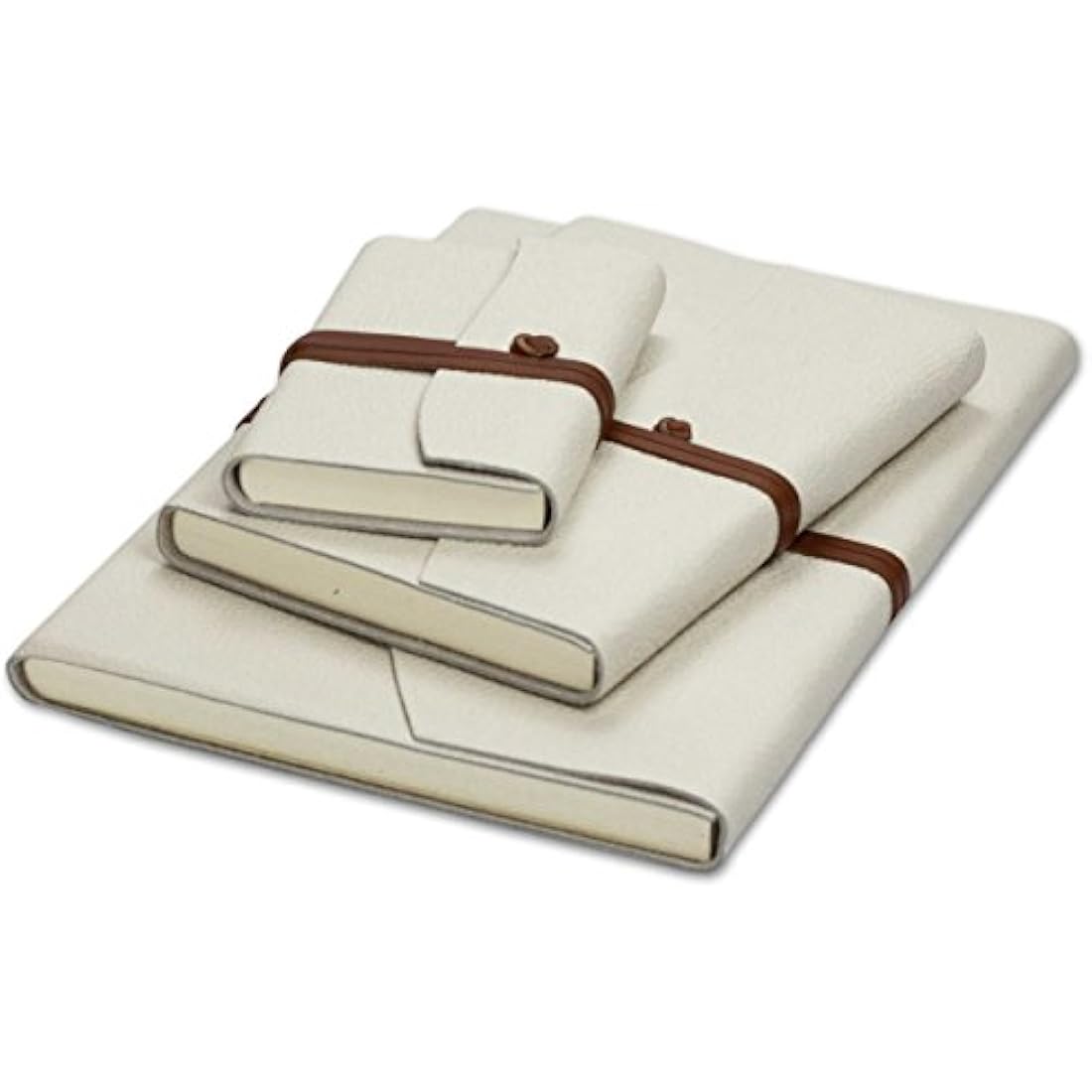 Capri Large Leather Journal A5 (15x21 cm) Ivory