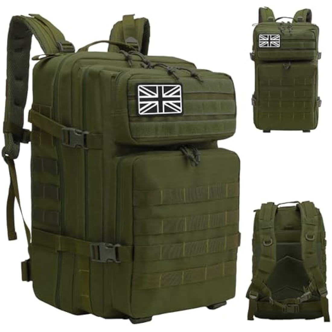 Delgeo 45L Military Tactical Backpacks Molle Army Assault Pack 3 Day Bug Out Bag Hiking Treeking Camouflage Hunting Rucksack