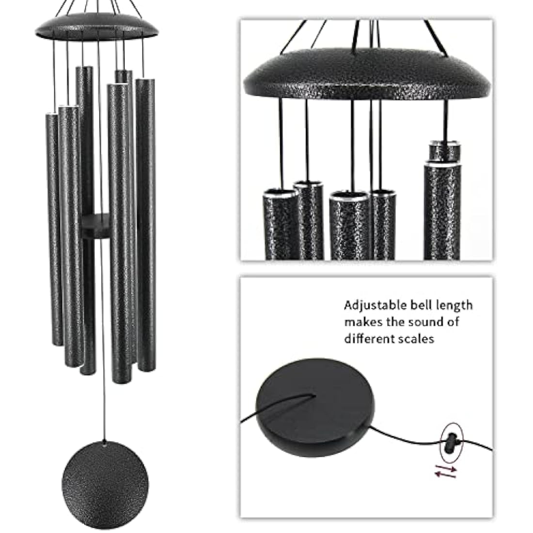 ASTARIN Wind Chimes Outdoor, 45-Inch Memorial Wind Chimes with 6 Heavy Tubes, Unique Outdoor Decor, Sympathy Gifts, Antique Silver