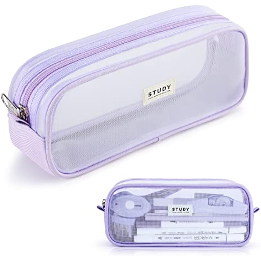 KALIDI Clear Pencil Case Large Pen Bag Stationery Pouch Cosmestic Make up Bag for Student School College Office