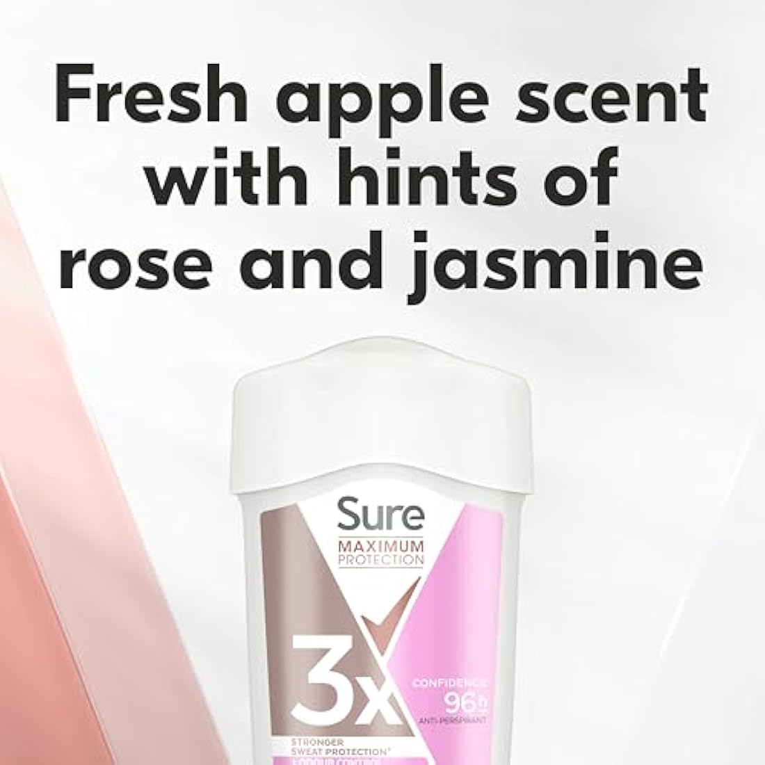 Sure Maximum Protection Confidence Anti-Perspirant Cream Women's Deodorant Stick with 3x stronger* sweat protection for 96 hour sweat and odour protection 6x 45 ml