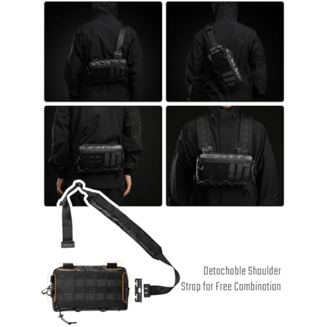 TACTICAL_GEEK Cache L3 EDC Sling Bag, Lightweight Nylon Shoulder Daypack, Crossbody Bag, Hiking Ambidextrous Strap, Travel Hiking Concealed Carry, Chest Backpack Casual Shoulder for Daily