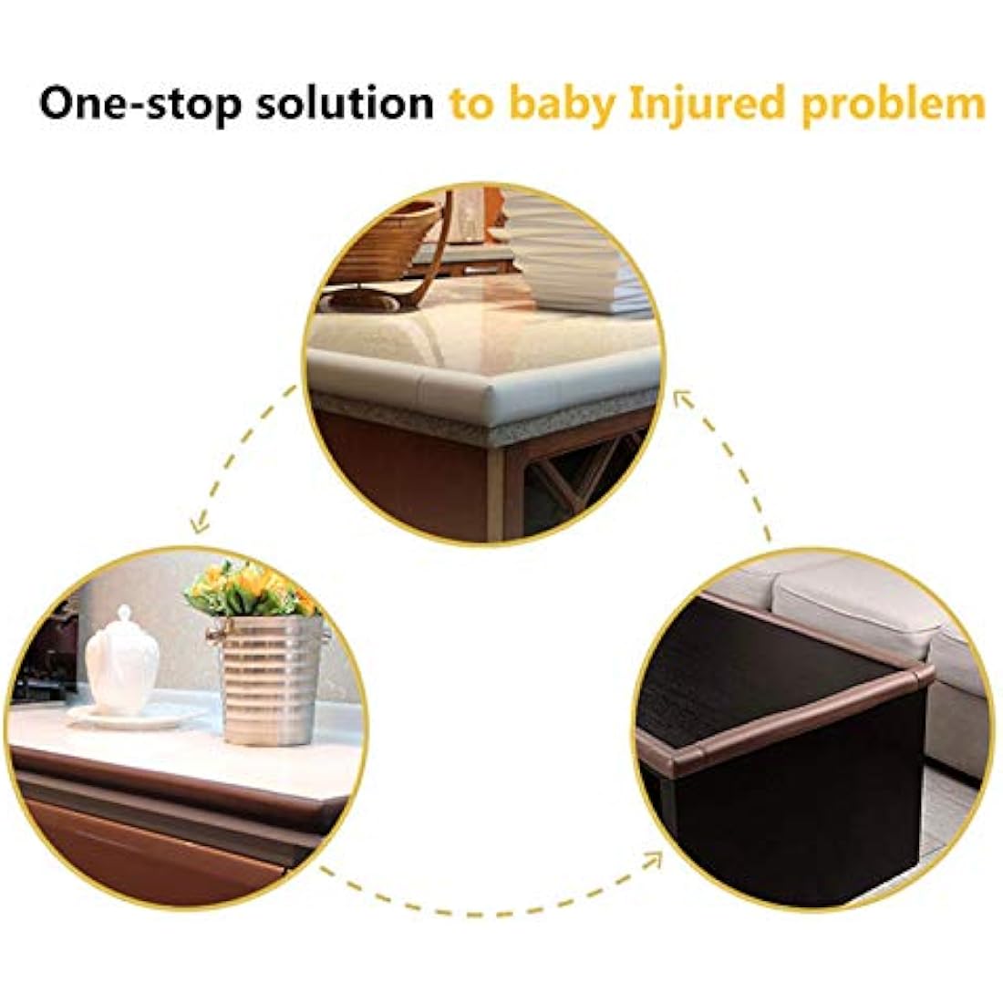 M2cbridge L Shape Extra Thick Furniture Table Edge Protectors Foam Baby Safety Bumper Guard 2 M (Black with 4 Corners)