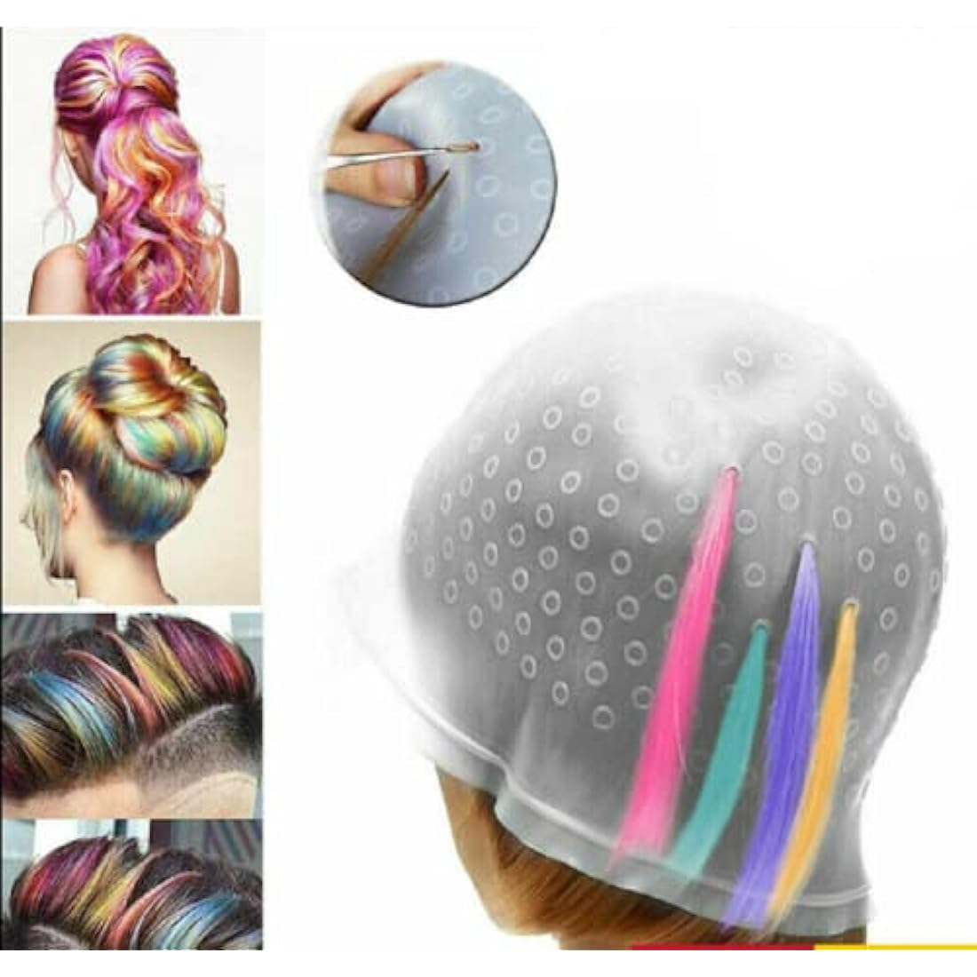 MAGICAP Pro Salon Silicon Hairdressing Highlighting Frosting Cap & FREE Hook
