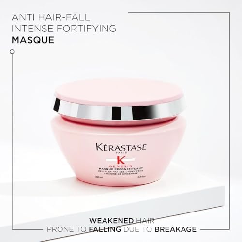 Kérastase Genesis, Nourishing & Fortifying Anti-Hair Fall Mask, For Weakened Hair, With Ginger Root & Edelweiss Flower, Masque Reconstituant, 200ml