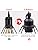 Biqing Industrial Metal Ceiling Pendant Light, 2PCS, Black, 10.6" x 8.2" x 3.9", Vintage, Traditional, Bedroom, Living Room, Kitchen