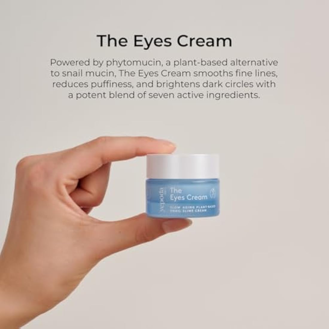 Yepoda The Eyes Cream, Hydrating Eye Cream With Plant-Based Snail Slime Alternative, Depuffs & Deeply Hydrates the Skin, Vegan Korean Eye Cream for All Skin Types, 15 ml