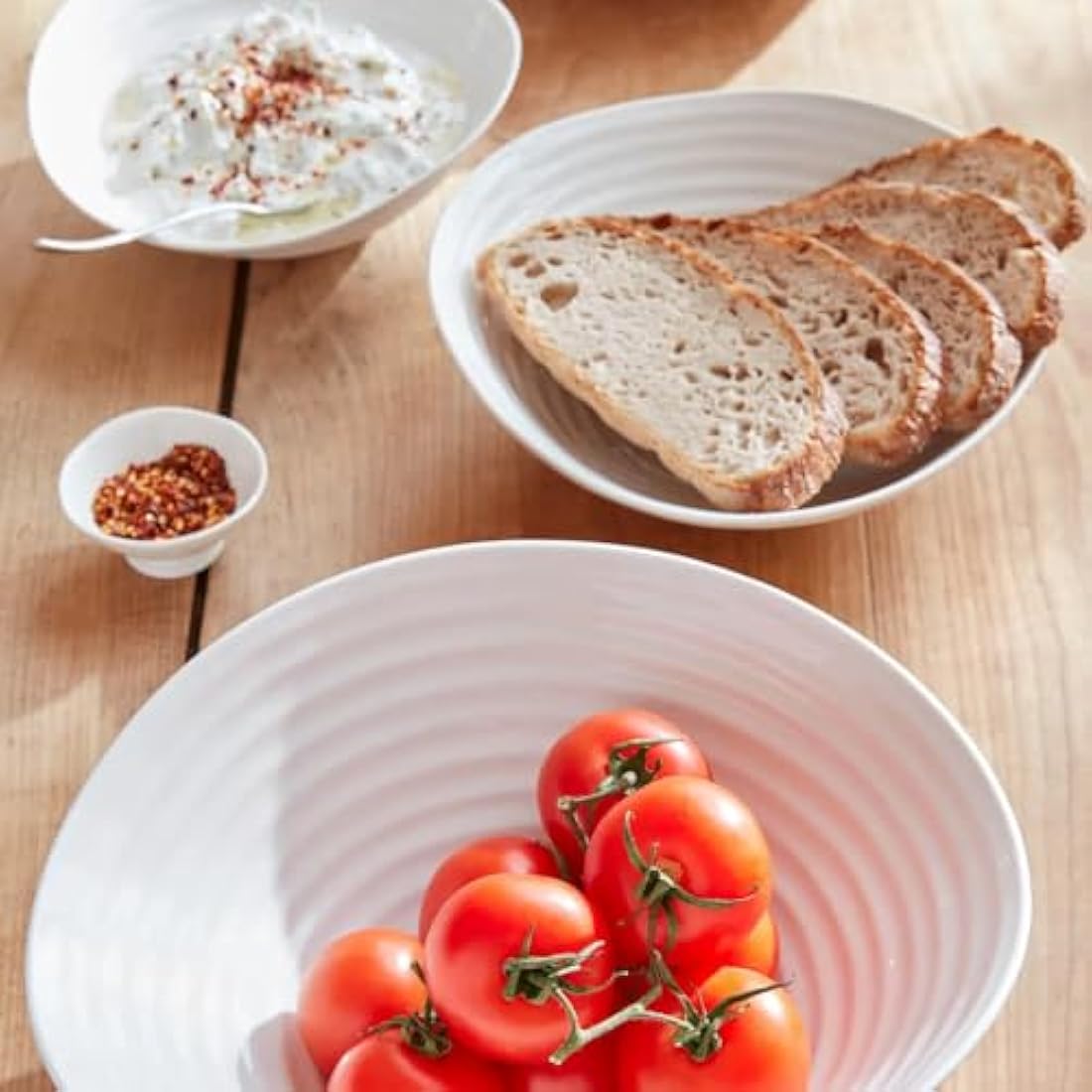 Portmeirion Home & Gifts CPW76819-X Salad Bowl, Porcelain, White, 11 x 33 x 11 cm