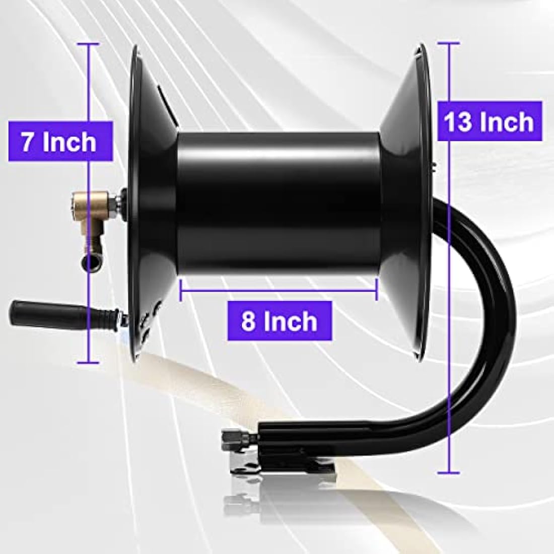 Tool Daily Pressure Washer Hose Reel, 150 FT Heavy Duty Steel Hose Reel for Power Washer, 3/8" Hose Reel Hand Crank, 4000 PSI