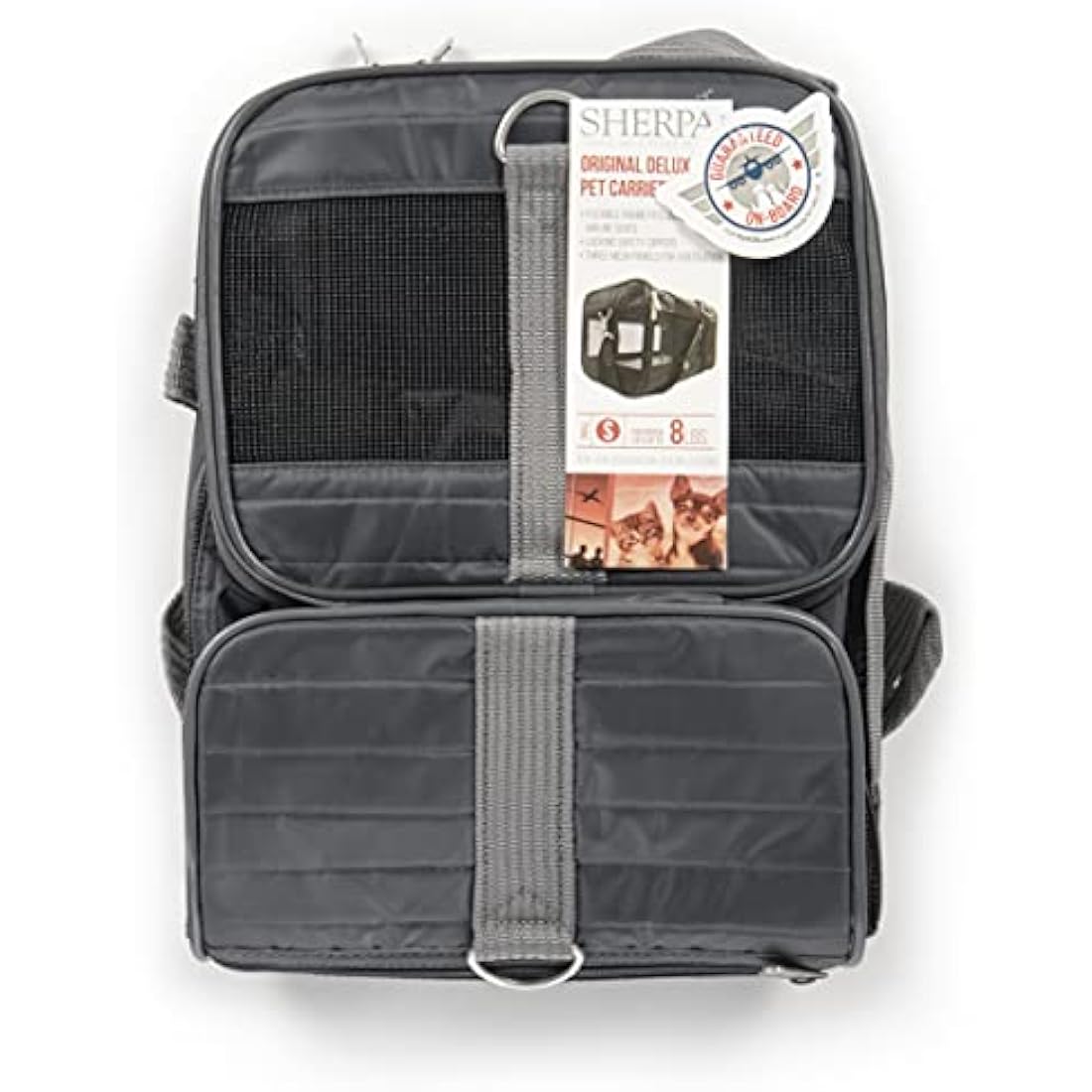 Sherpa Genuine Deluxe Pet Carrier - Airline Approved and Guaranteed on Board - Charcoal Grey, Small
