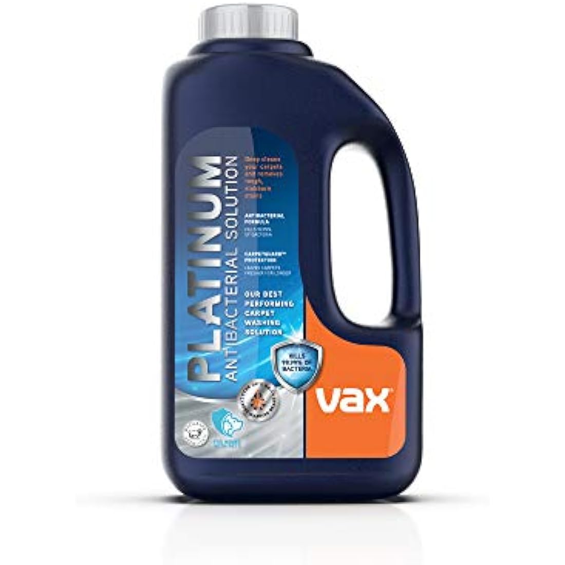 Vax Platinum Antibacterial 1.5L Carpet Cleaner Solution, Stain Remover Shampoo, Citrus Burst Scent, Removes 99.99% of bacteria, Neutralises Pet Odours, 1-9-142404, Blue