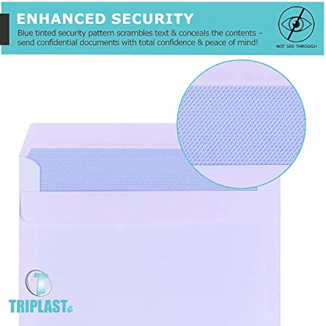 Triplast 500 x C6 Window Self Seal Security Envelopes (Size: 114x162mm) | Address Window, Self Sealing & Printer Safe Mailing Paper Envelopes | Ideal for Everyday Home, Office & Commercial Use