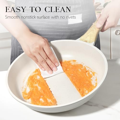 GiPP Non Stick Frying Pan Set - 20/24/28cm Granite Nonstick Pan Skillet, Non Toxic Pans for Cooking, Omelette Pan with Stay Cool Handle, Easy to