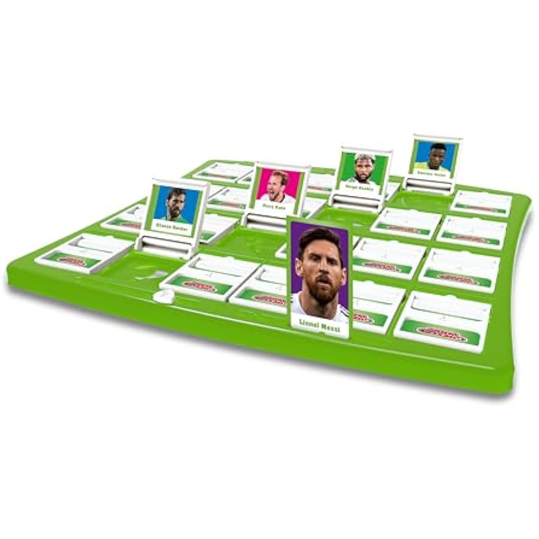 Winning Moves World Football Stars Guess Who? Board Game Green, Play with Messi, Neymar, Harry Kane, Salah, easy to set up, gift for ages 6 plus