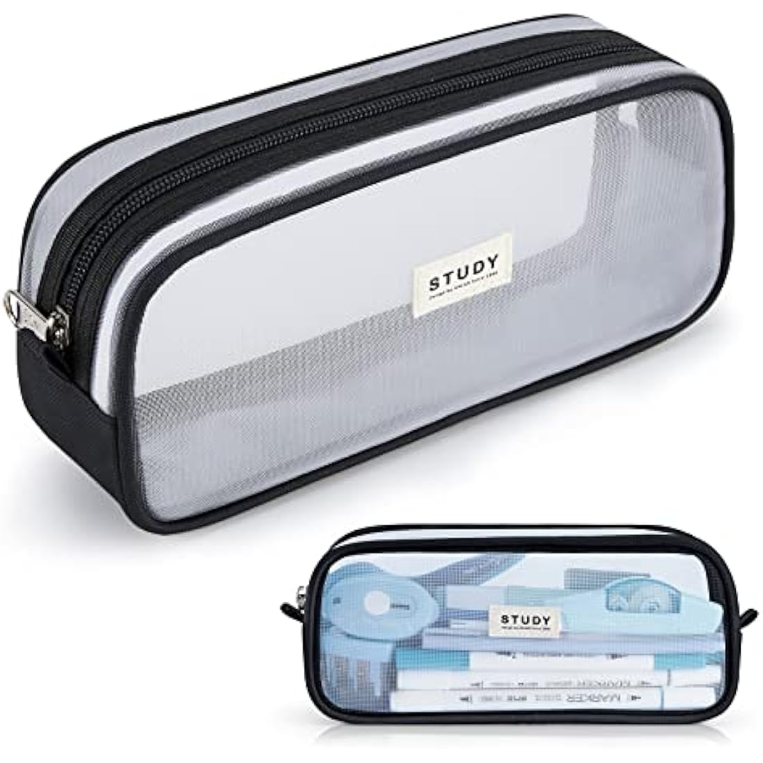 KALIDI Clear Pencil Case Large Pen Bag Stationery Pouch Cosmestic Make up Bag for Student School College Office