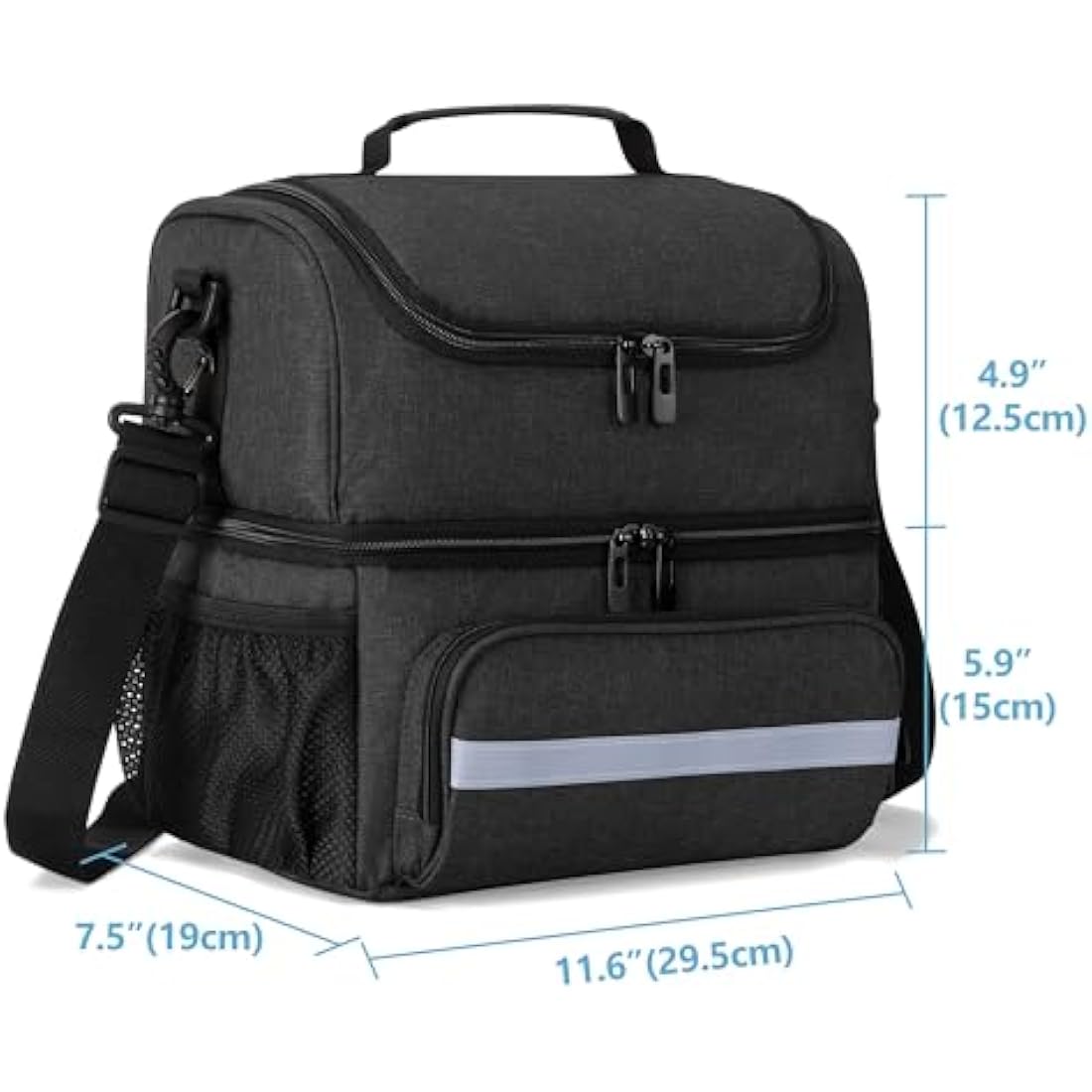 CURMIO Double Layer Medicine Storage Bag Empty, Family First Aid Organiser for Emergency Medical Kits, Portable Medicine Supplies Bag for Home and Travel, Black