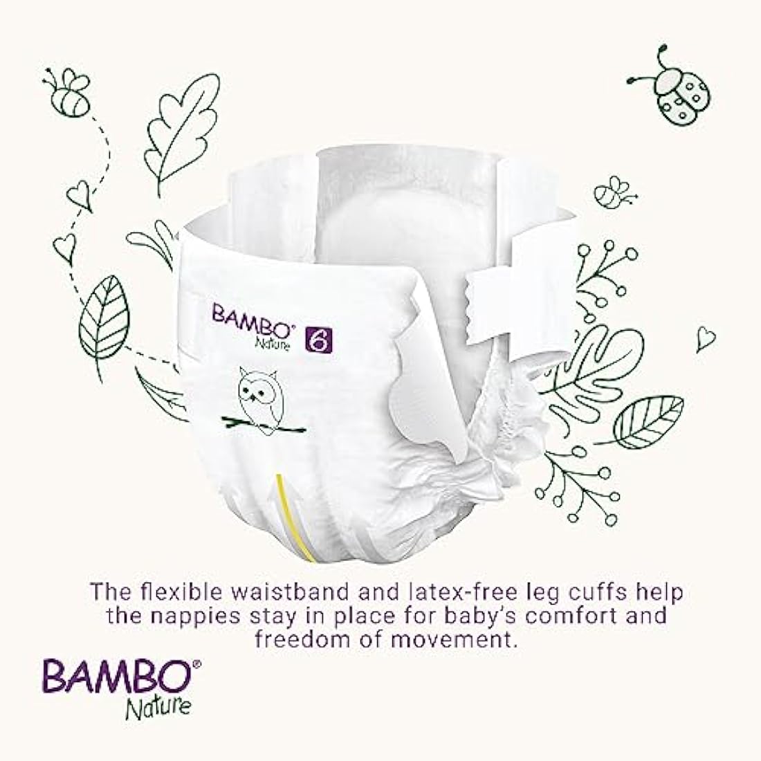 Bambo Nature Premium Eco Nappies, Size 6 (35+ lb/16+ kg), XXL, 20PK, Eco-Labelled Sustainable Nappies, Enhanced Leakage Protection, Secure and Comfortable Baby Nappy