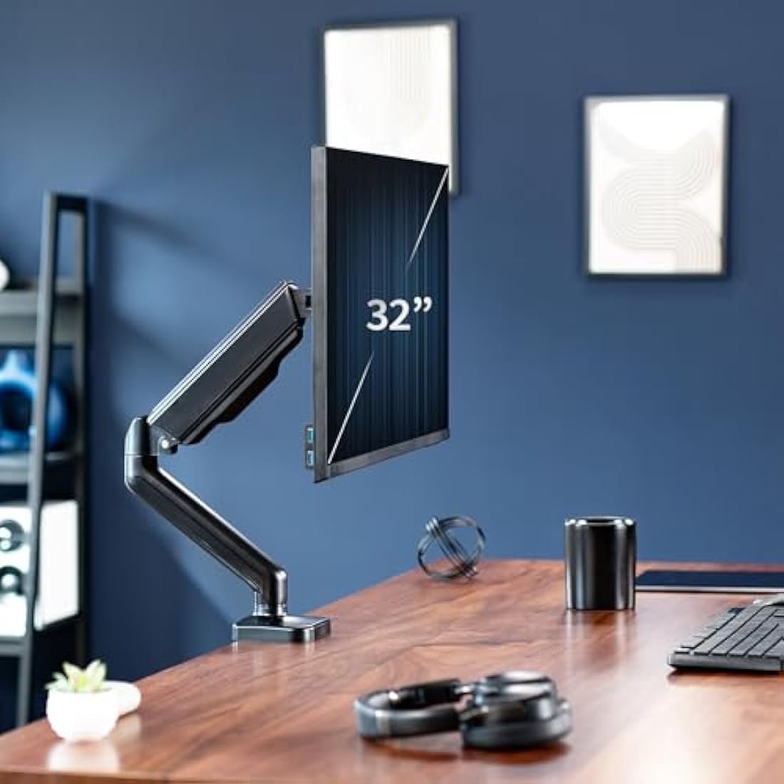 VIVO Single 17 to 32 inch Monitor Height Adjustable Counterbalance Mechanical Arm Desk Stand, Classic, Universal VESA Mount, STAND-V001O