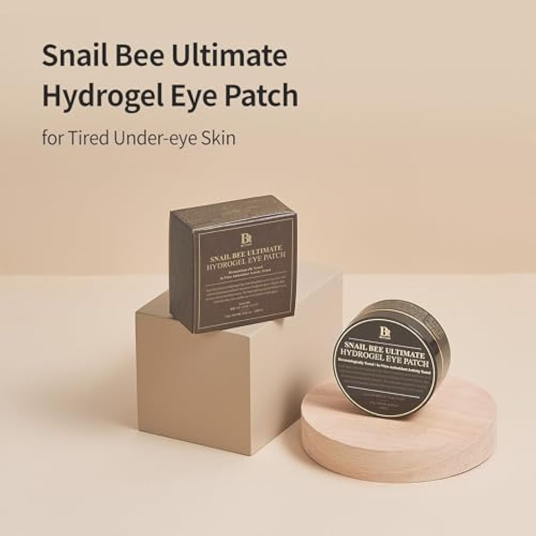 BENTON Snail Bee Ultimate Hydrogel Eye Patch 60pcs - Snail Secretion Filtrate & Seaweeds Extract Contained Nourishing & Hydrating Eye and Wrinkle Areas Patches, Soothing and Cooling