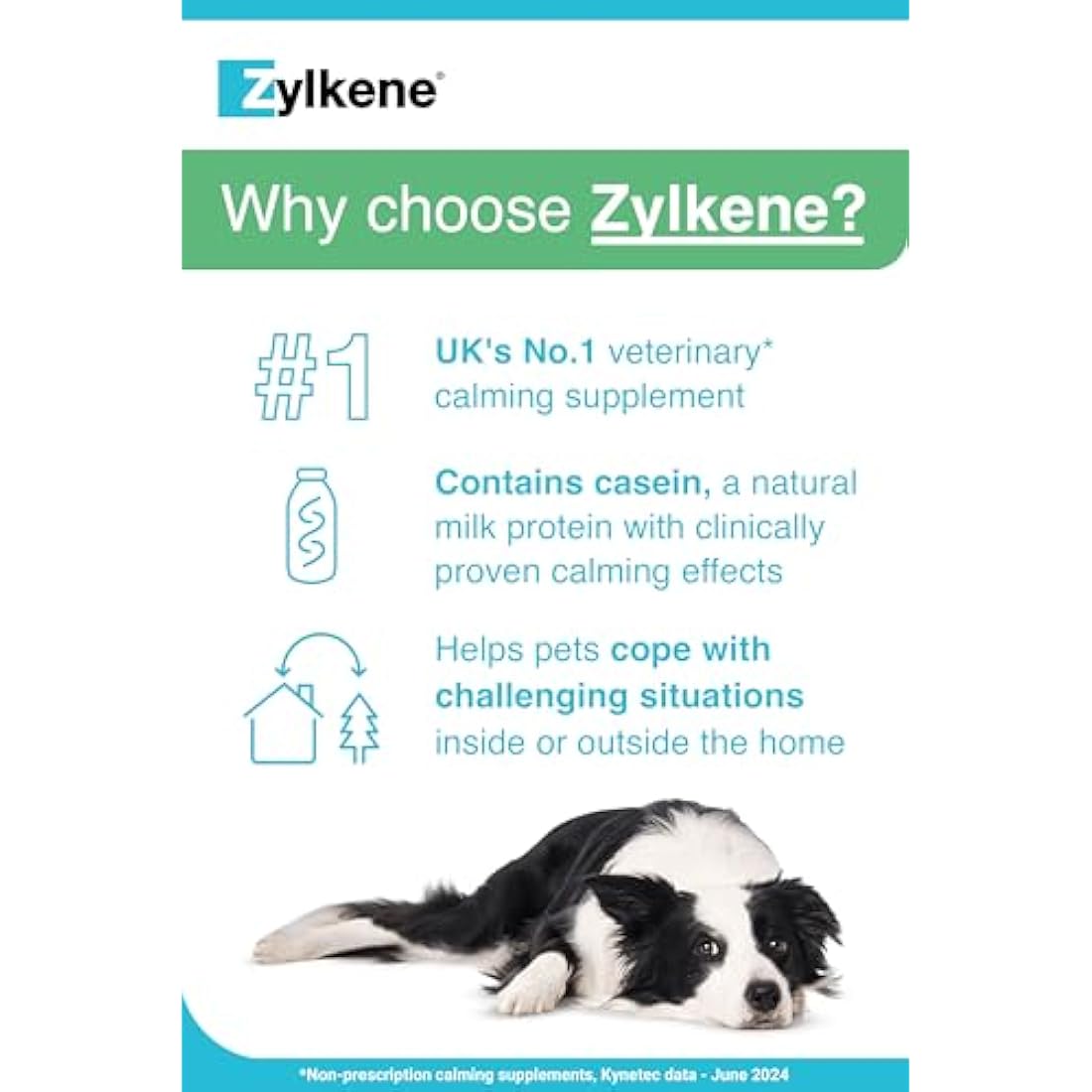 Zylkene Calming Supplements for Medium Dogs (10 to 30kg) 225mg | Promotes Relaxation | Helps Pets cope with short-term challenging situations: Loud Noises | Easily administered | 20 capsules