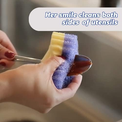 Scrub Daddy Scrub Mommy Cleaning Sponges - Dual Sided Non Scratch Sponge Scourers, Smiley Kitchen Sponges for Dishwashing & Bathroom, FlexTexture Dish Scrubber Sponge, Violet Twin Pack