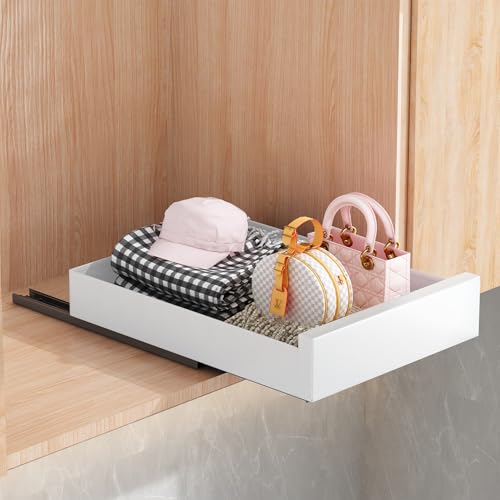 SAYZH Pull Out Cabinet Organizer, Slide Out Drawer Storage Shelves for Kitchen Cupboard, Roll-Out Extendable Sliding Drawer, (30 CM W x 43 CM D x 9CM