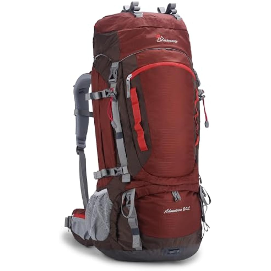 MOUNTAINTOP Hiking Backpack 80L Waterproof Mountaineering Backpack Large Camping Trekking Rucksack Multifunctional Climbing with Rain Cover