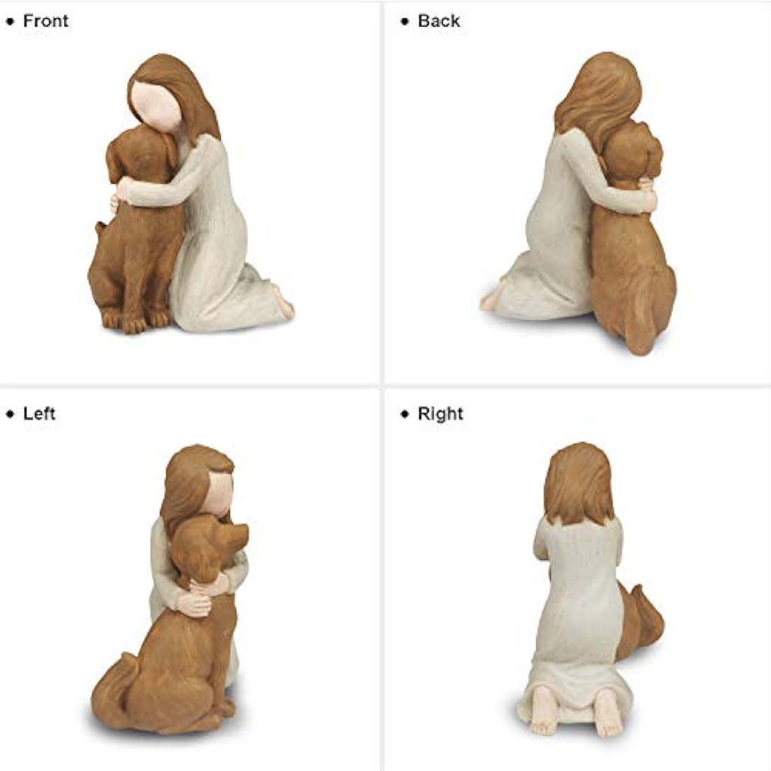 Angel Dog Figurines, Friendship Memorials - Sculpted Hand-Painted Figures for Dog Lovers - Multicolor