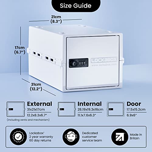 Lockabox One Opal White | Premium Lockable Storage Box | 10 Litre Combination Lock Box For Food, Medicine & Home Safety | BPA-Safe