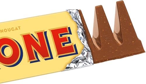 Toblerone Milk Chocolate Bar Multipack, Swiss Chocolate with Honey and Almond Nougat, 20 x 100 g Bar Per Box (1 Box Total)