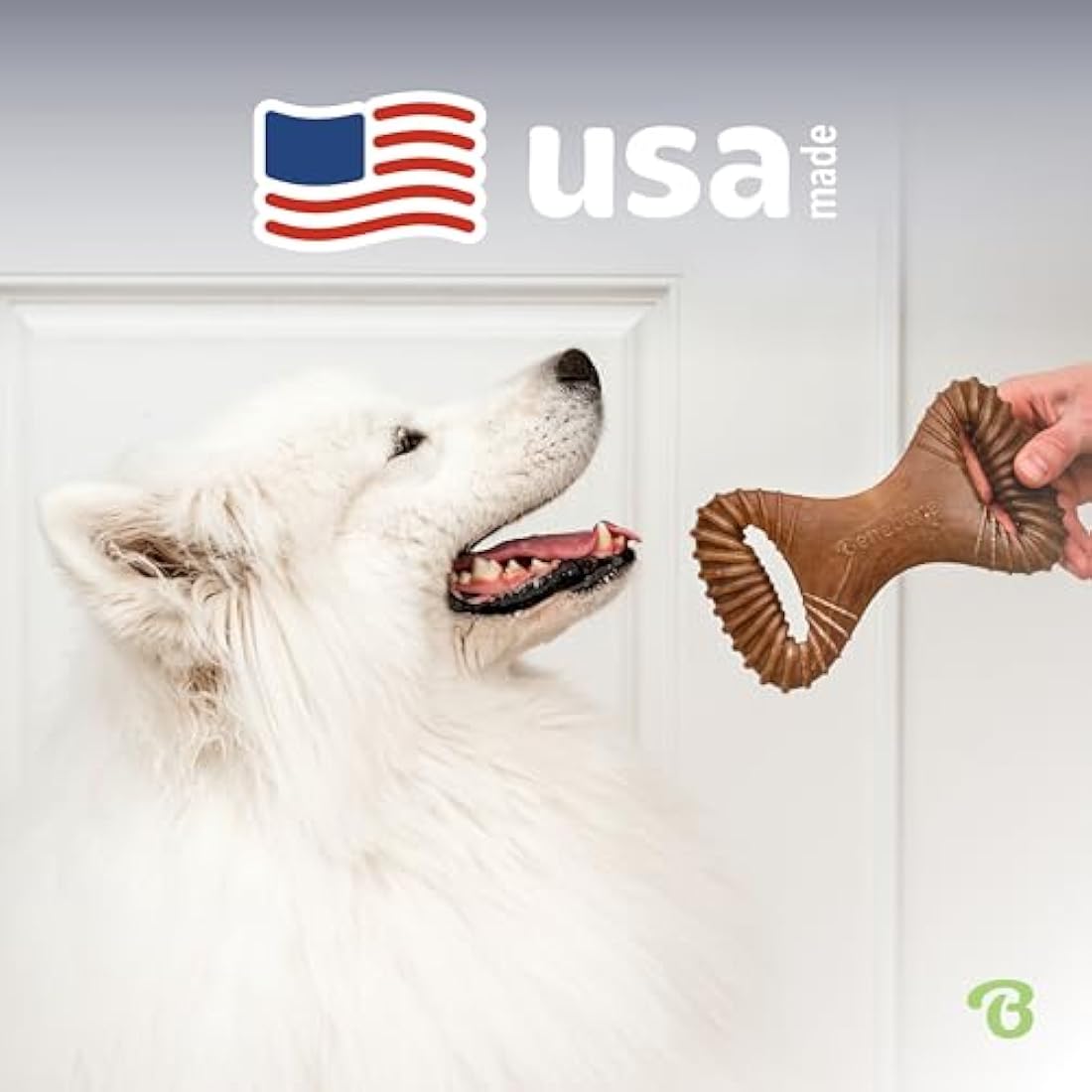 Benebone Indestructible Dental Dog Chew Toy for Aggressive Chewers, Long Lasting Tough Boredom Breaker for Dogs, Real Bacon Flavour, For Small Dogs, Made in the USA.