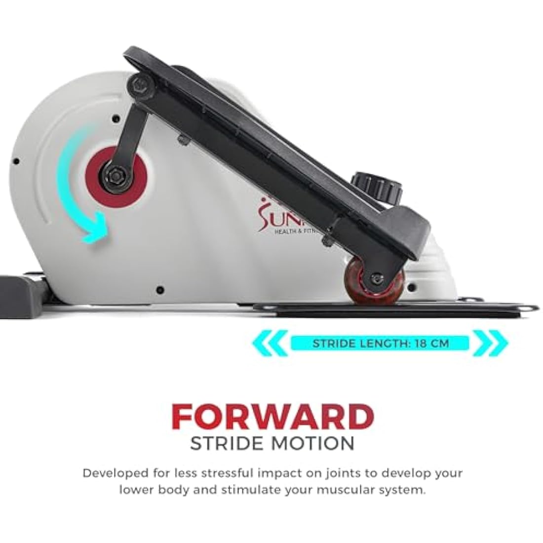 Sunny Health & Fitness Sitting Under Desk Elliptical Exerciser, Portable Pedal Training Machine for Senior Exercise, with Handle, Easy to Carry, Peddler for Home Workout, Optional Free SunnyFit App