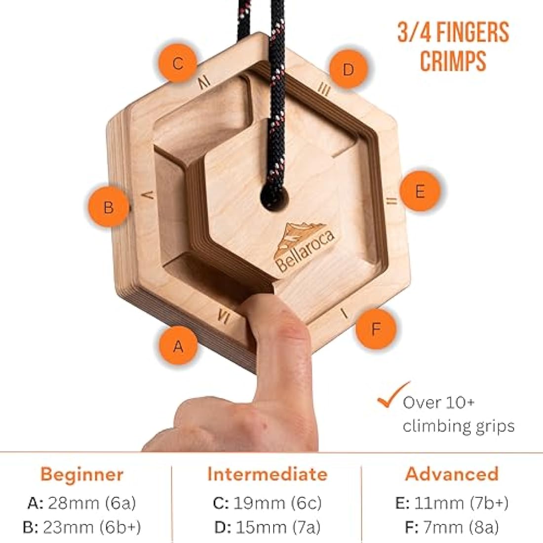 Bellaroca® | Climbing Hangboard, Portable Fingerboards for Climbing Training, Professional Climbing Boards for Finger Strenght in Rock Climbing and Bouldering